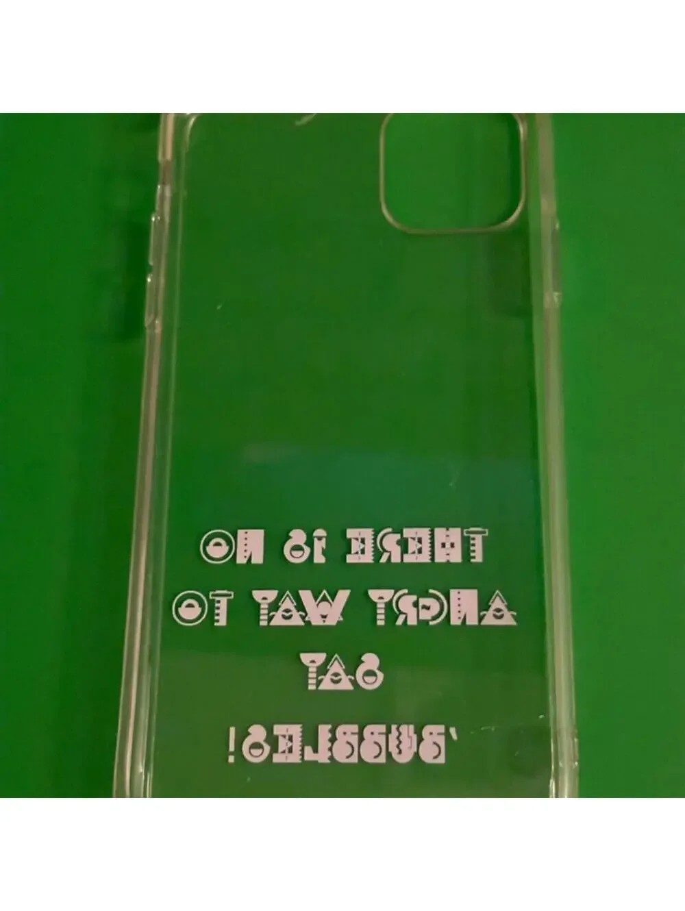 iPhone 11 Pro Max clear case with text